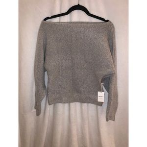 Grey Off the Shoulder Sweater